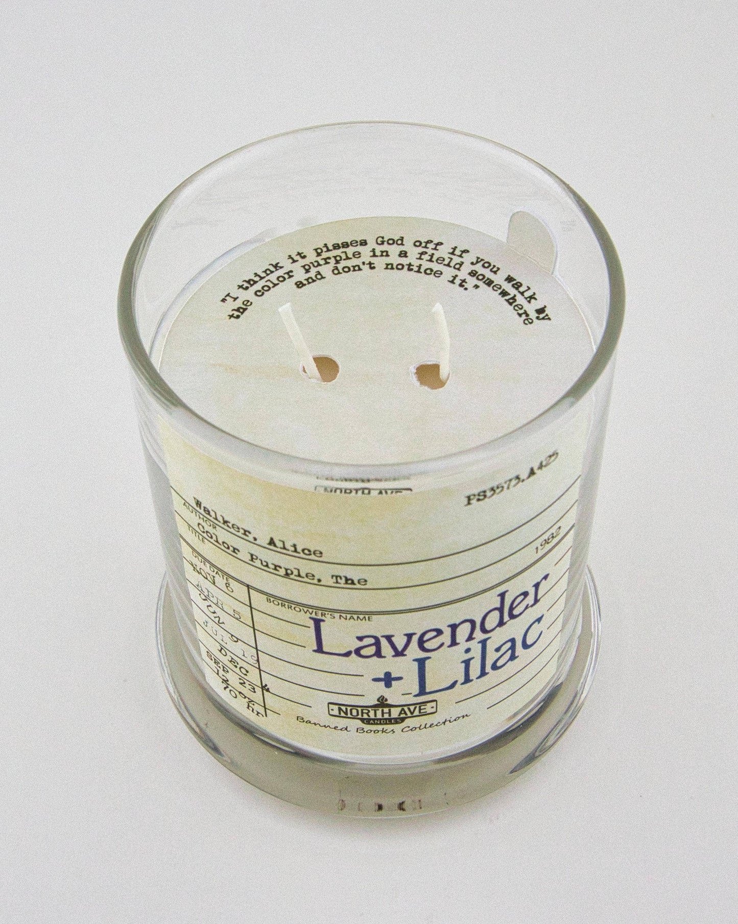 Banned Book Candle / The Color Purple / Bookstore Sidelines