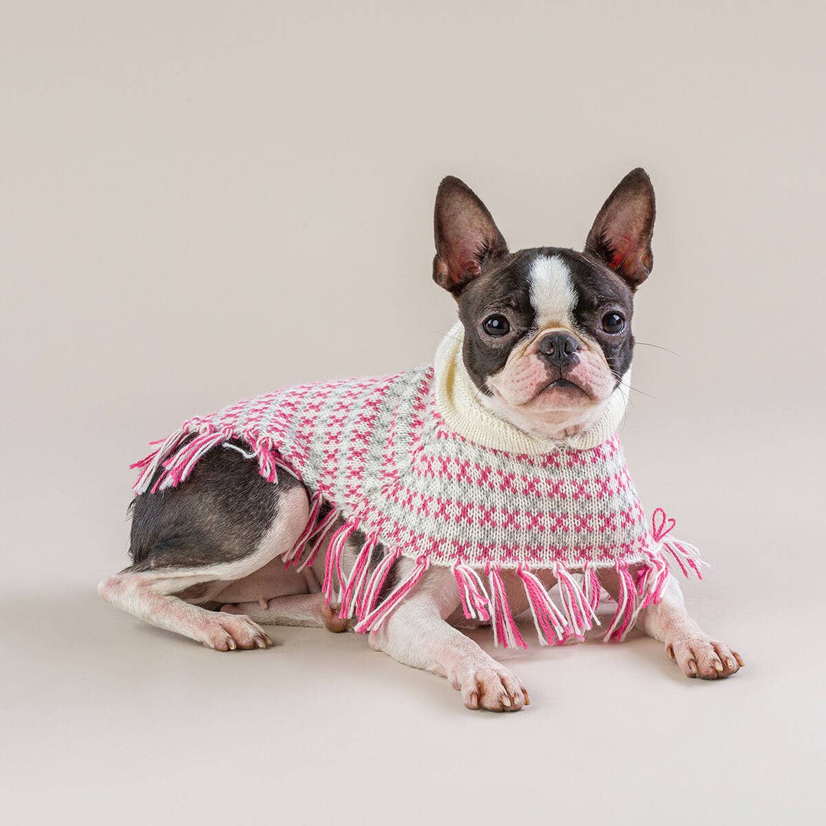 Sofia Pink Alpaca Dog Poncho