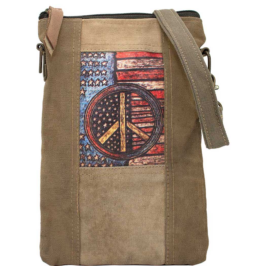 Peace Flag Recycled Tent Crossbody