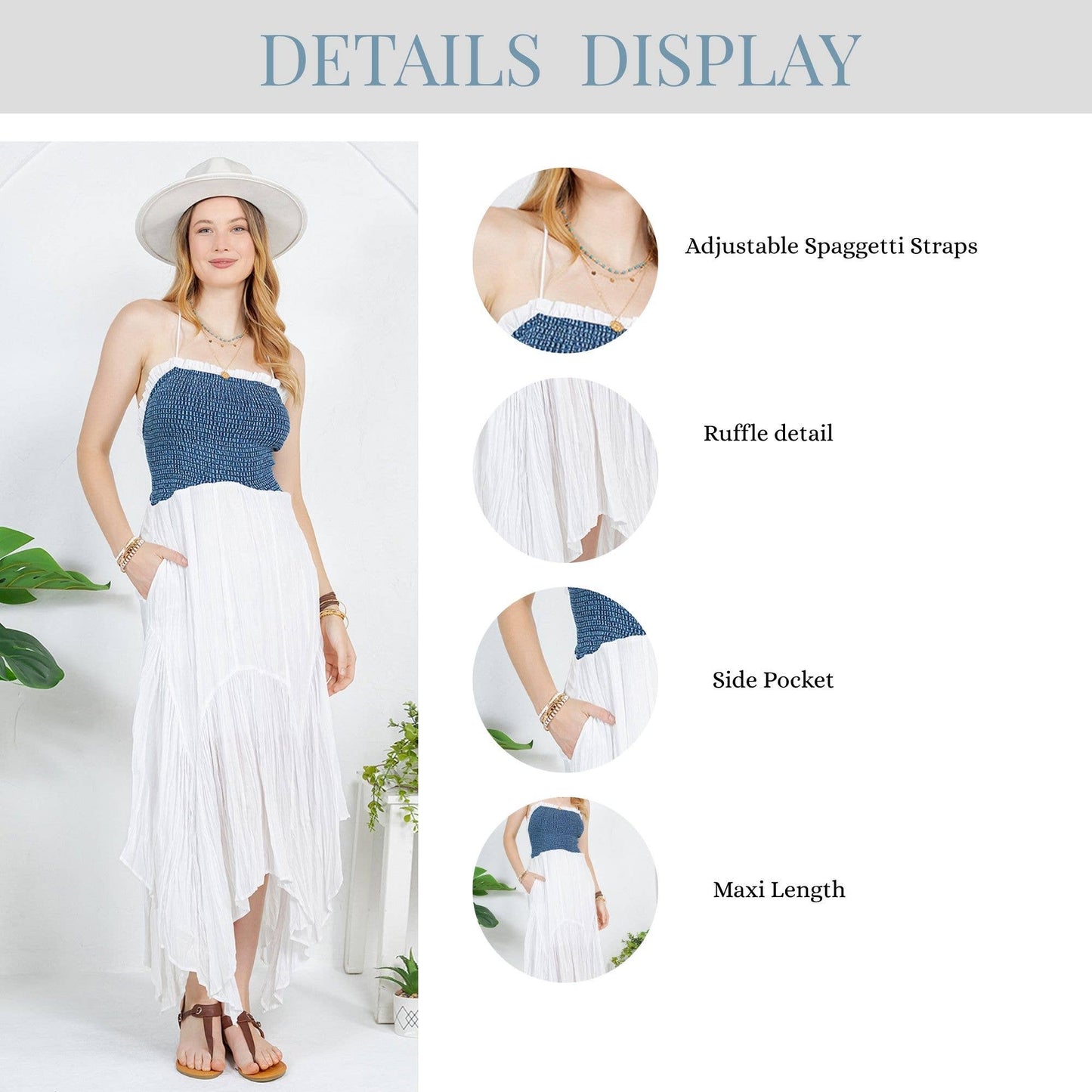 Handkerchief Hem Mid-Length Dress with Patches