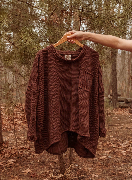 100% Organic Cotton Unisex Pocket Oversized Pullover Sweater