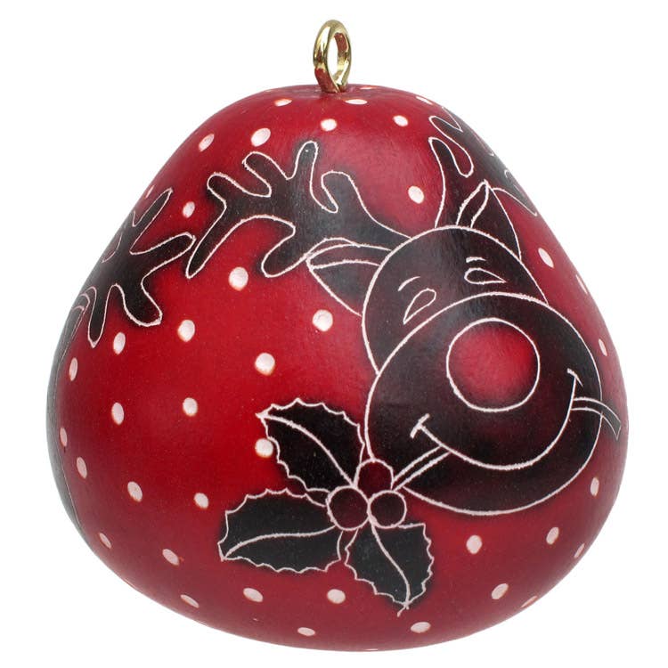 Rudolph Mini Gourd Ornament - Christmas Tree Decoration