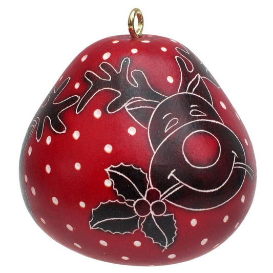 Rudolph Mini Gourd Ornament - Christmas Tree Decoration