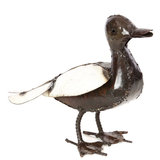 Recycled Metal Mama Duck Sculpture