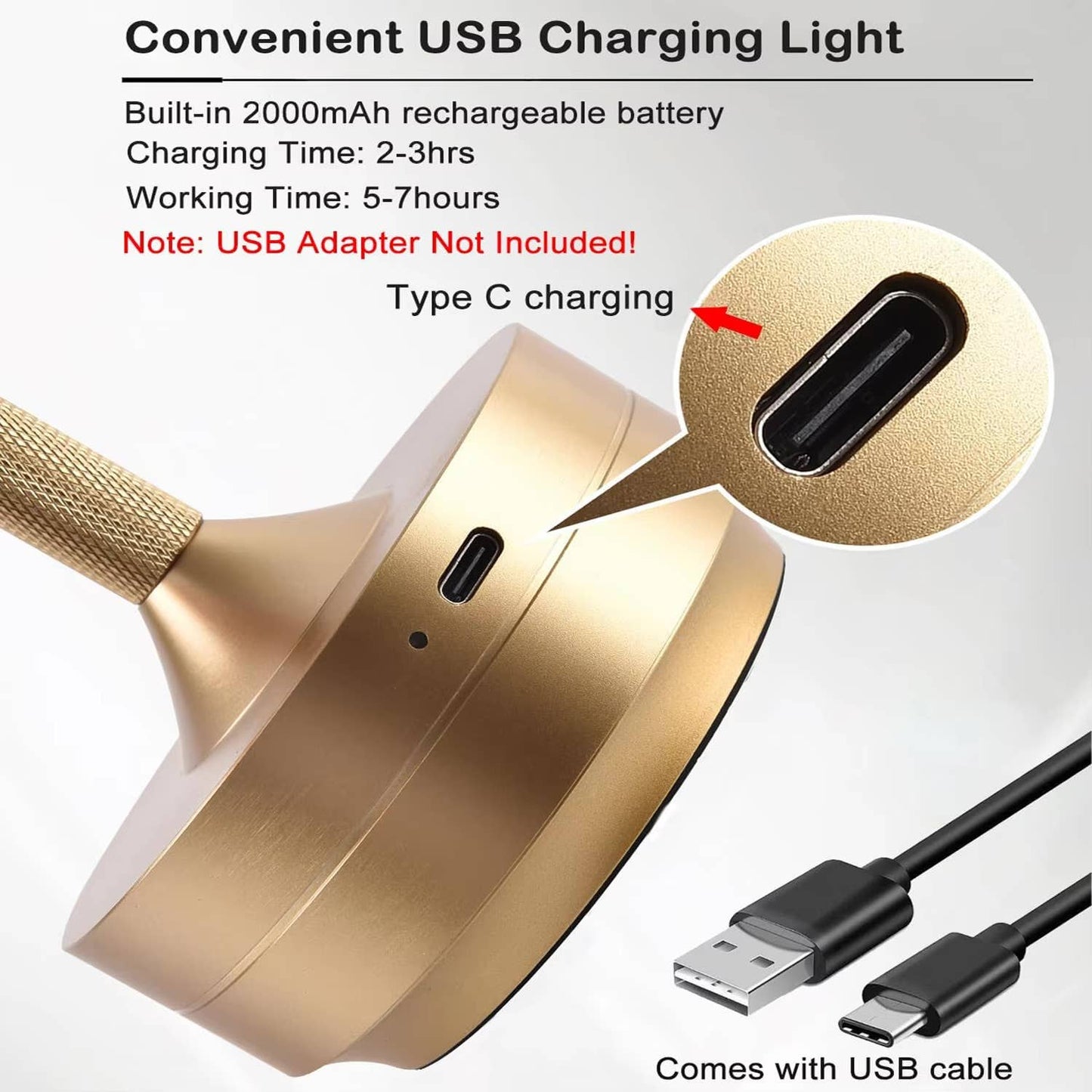 Rechargeable Cordless Touch Sensor LED Modern Table Lamp