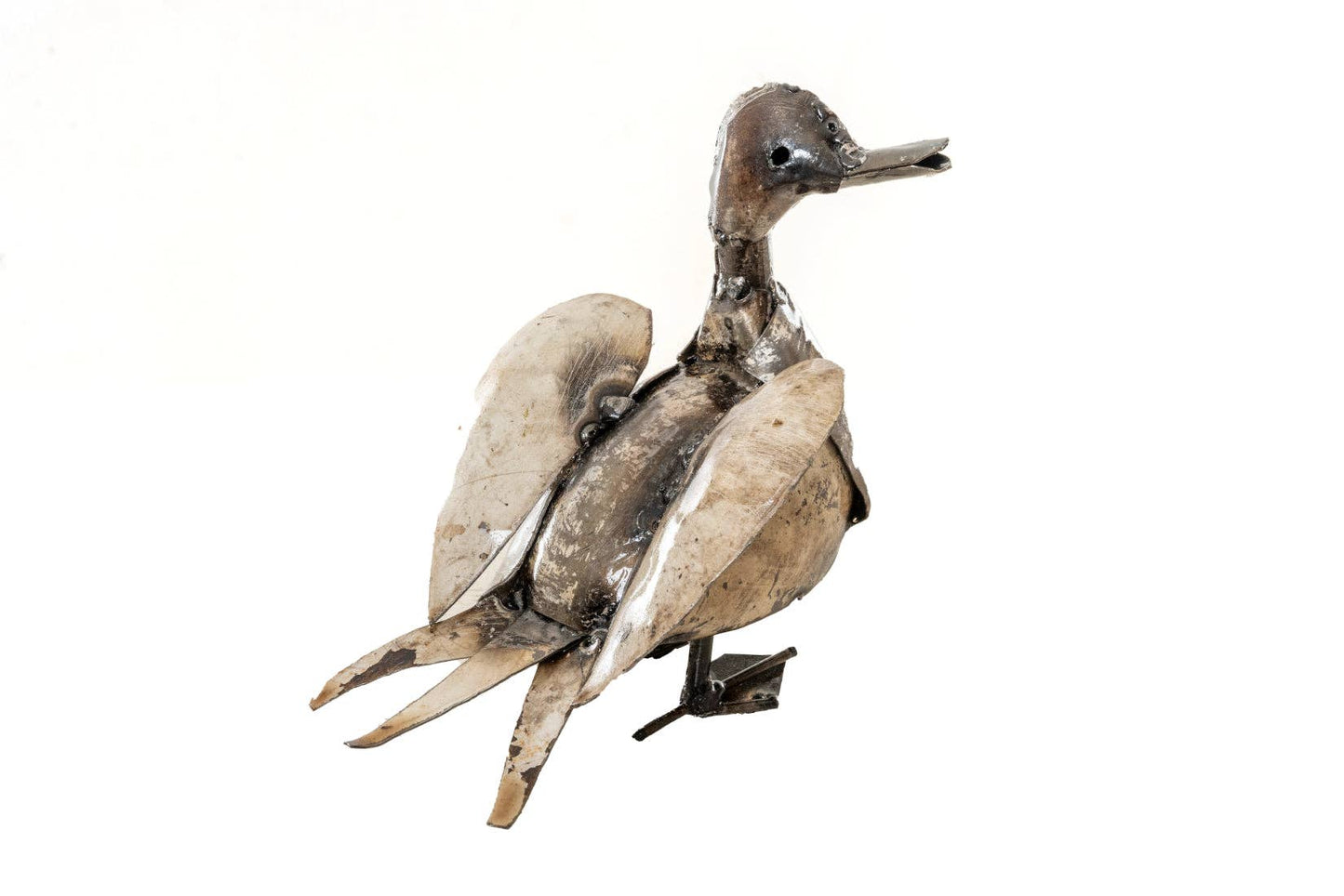 METAL WHITE HAPPY DUCK SMALL