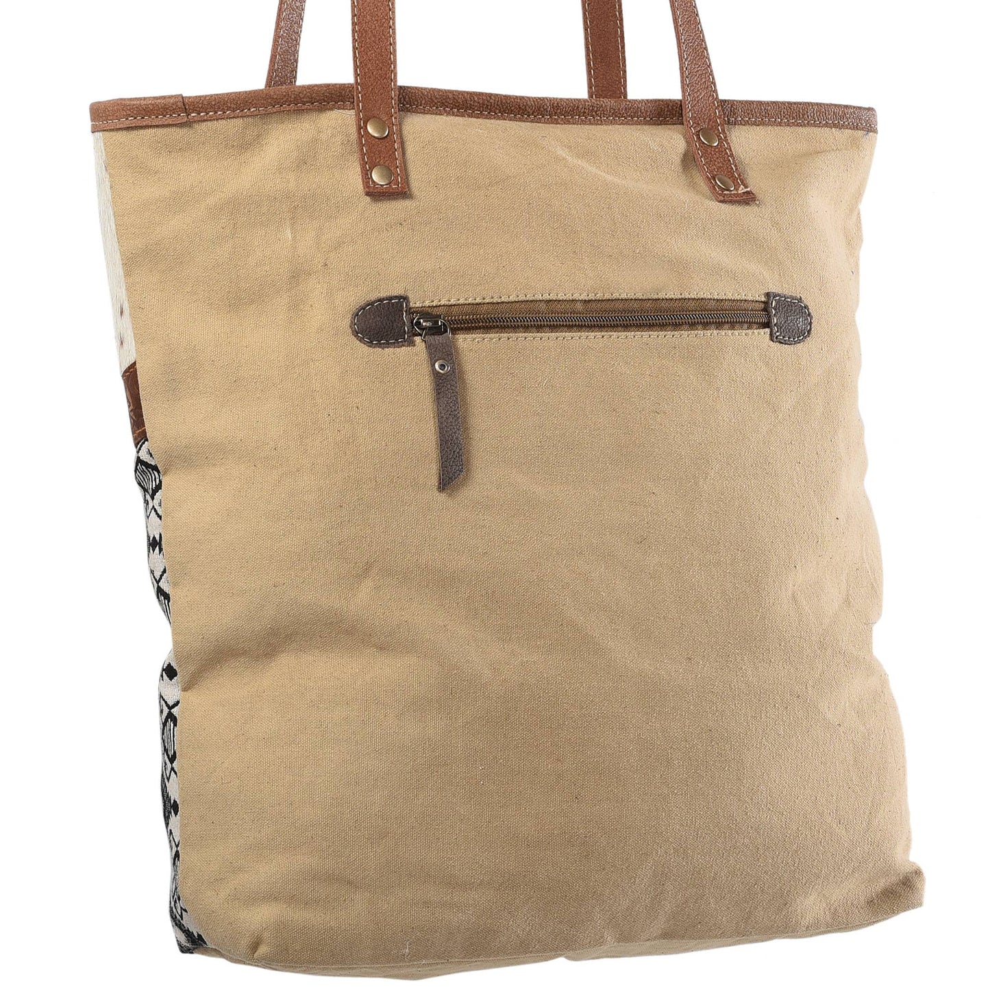 DARK BLUE TOTE W/FUR