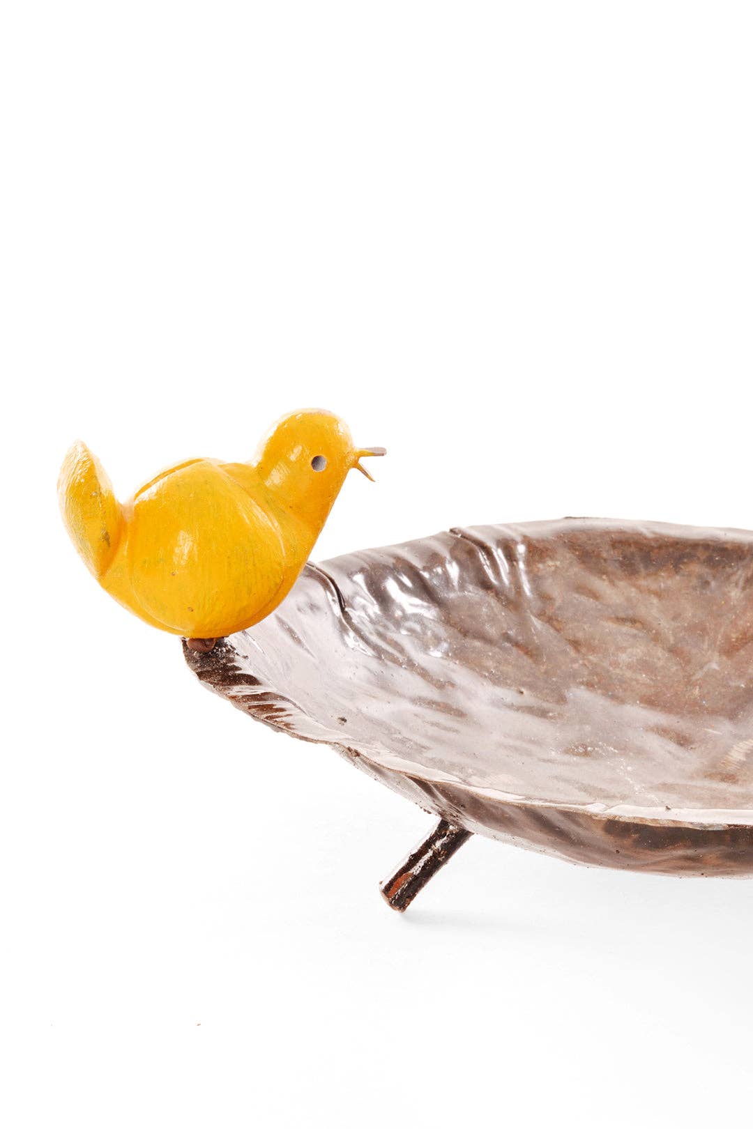 Recycled Metal and Stone Bird Bath from Zimbabwe
