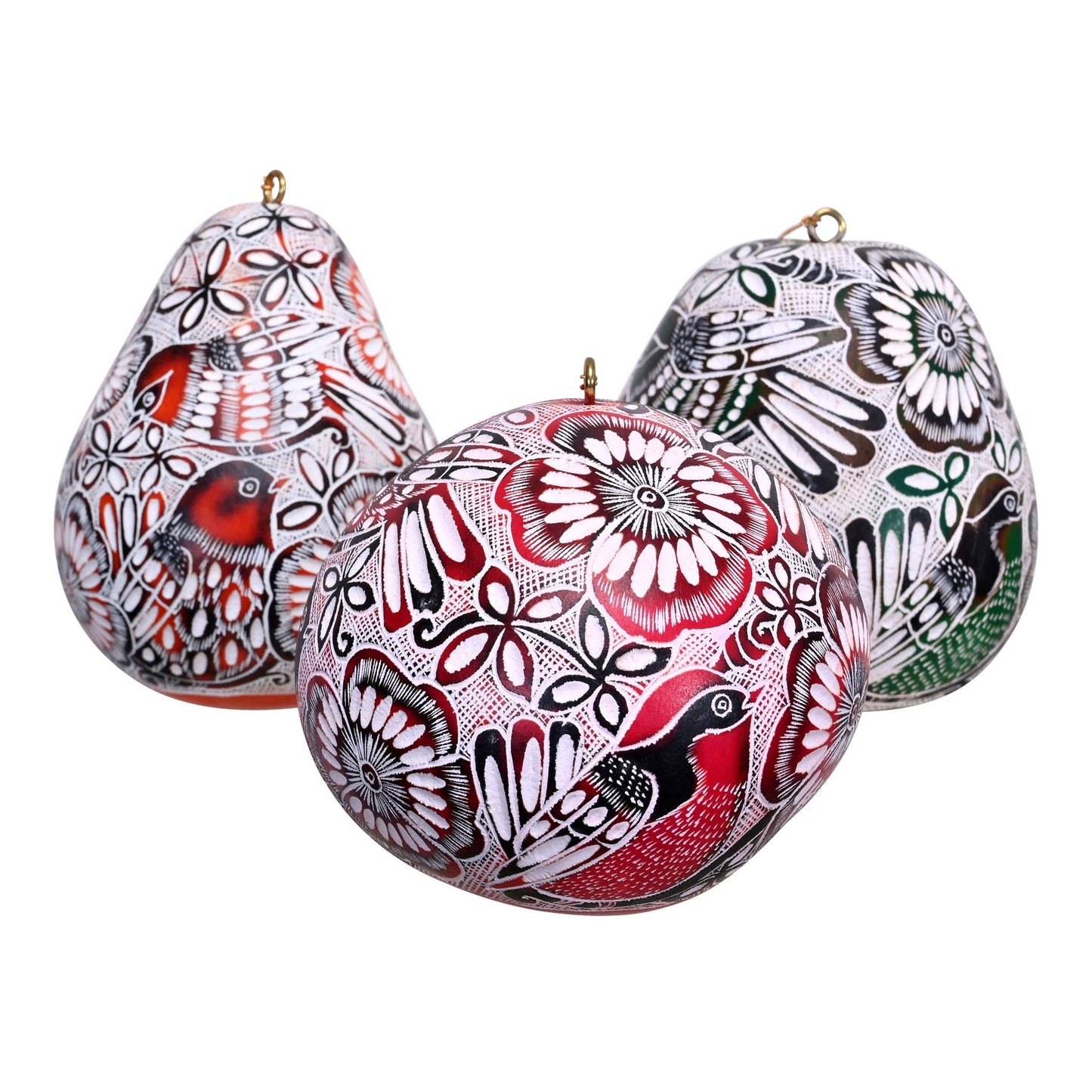 Lace Birds - Gourd Ornament - Museum Quality Gift