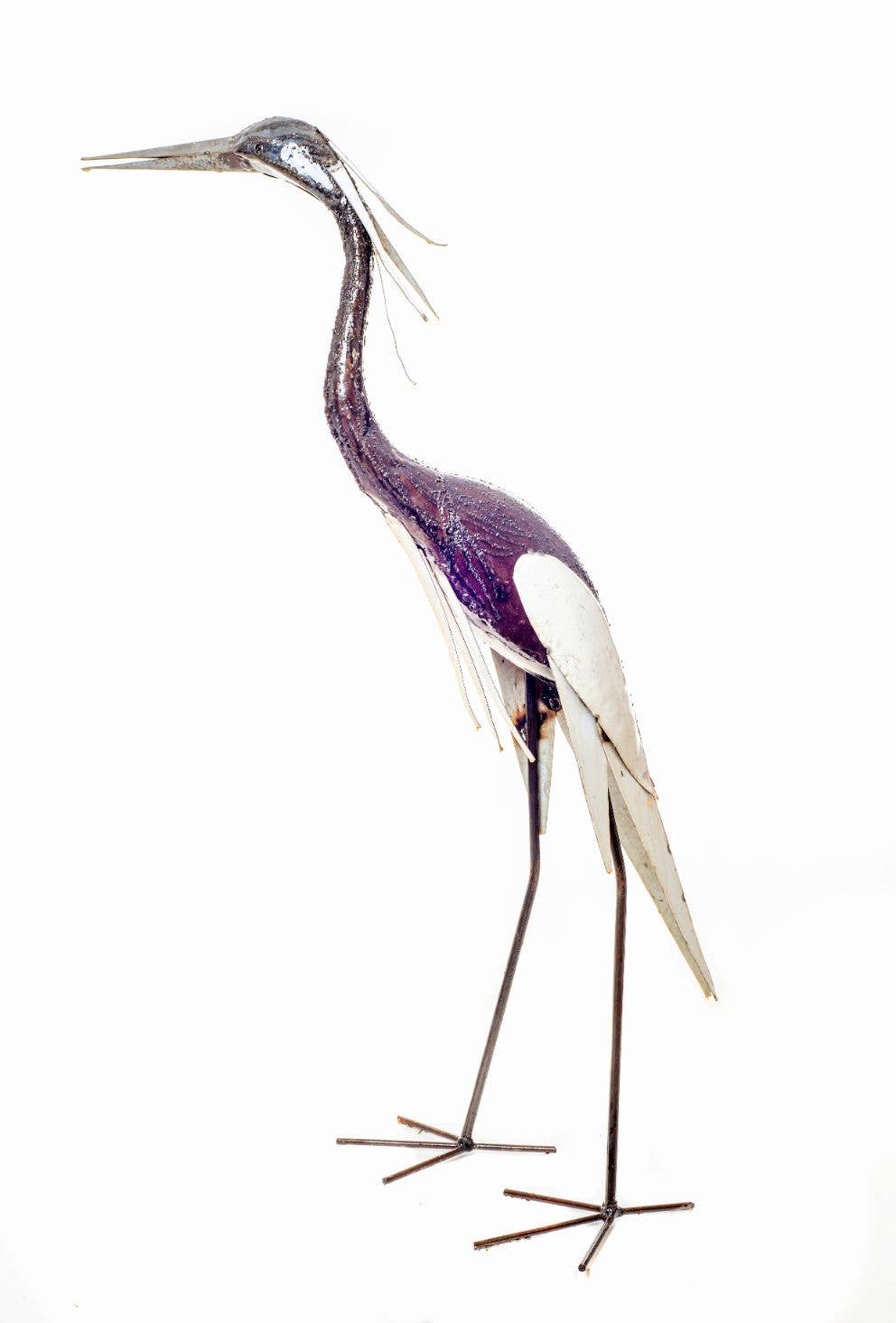 Zimba-Arts METAL WHITE HERON LARGE