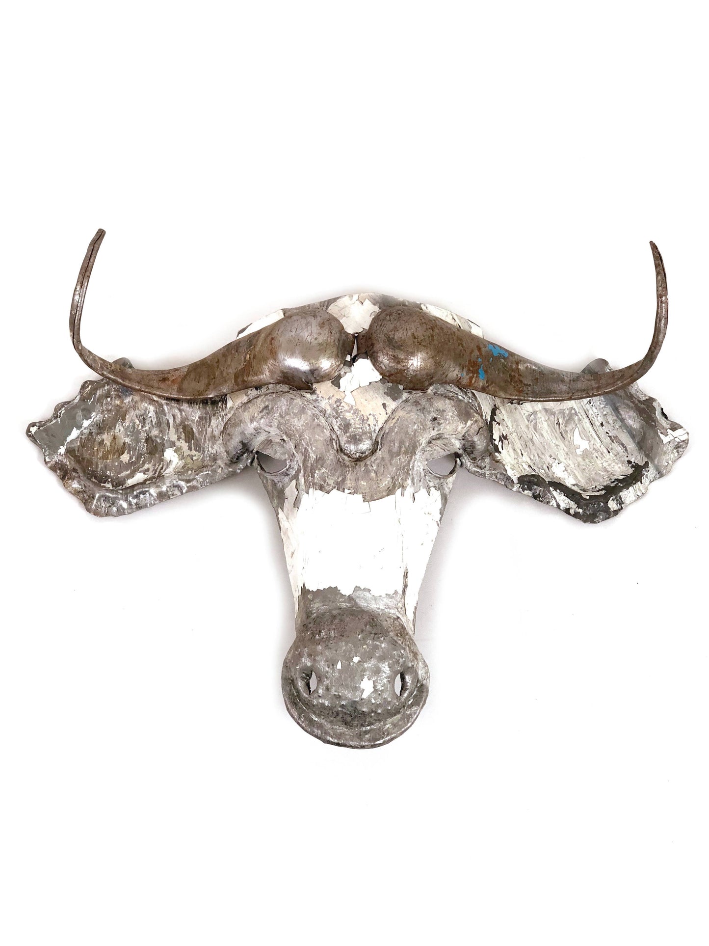 Wildebeest Animal Mask Recycled Metal Wall Art