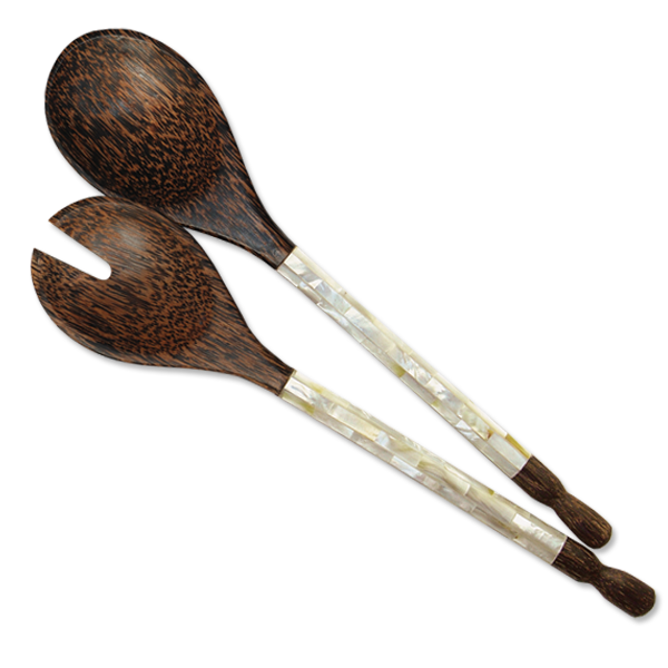 Mother of Pearl & Palm Wood Servers | Natural