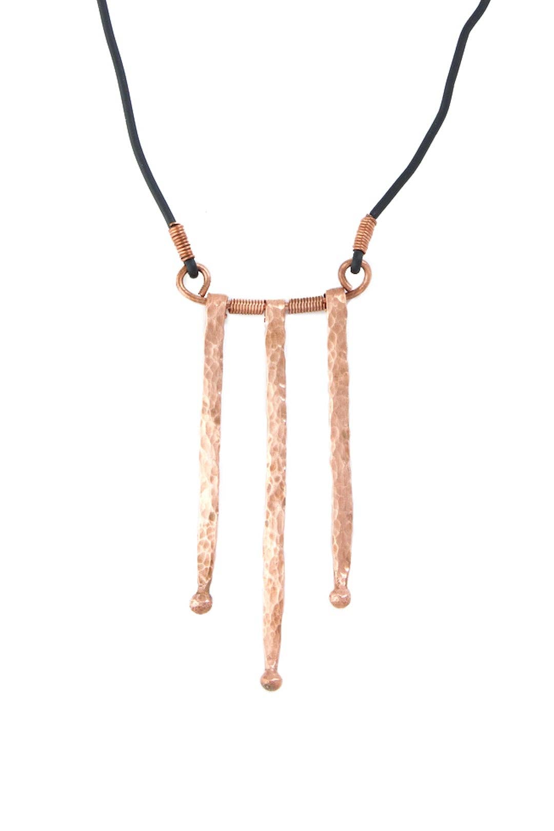 F.R.E.E. Woman Trinity Hammered Copper Necklace