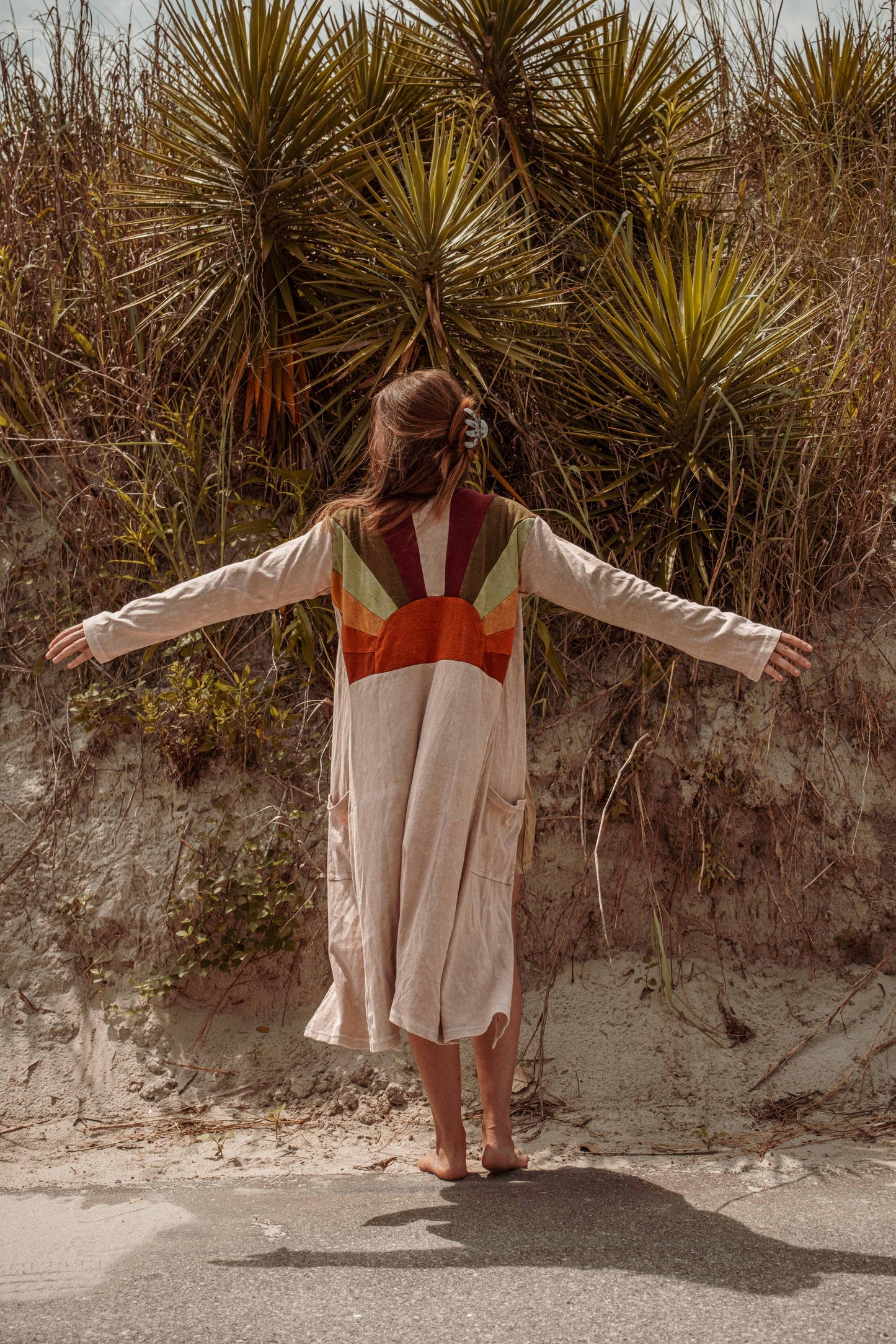 Sun Ray Cardigan, Cotton Earthy Hippie Boho Style Duster