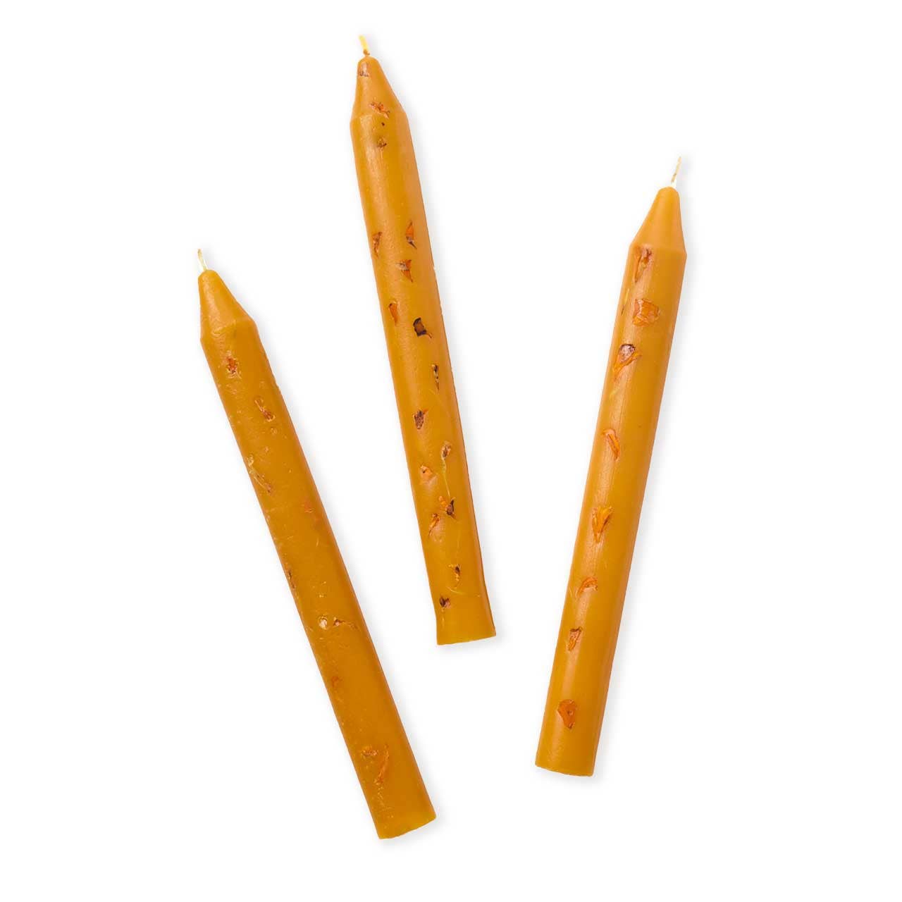 Marigold Petal Taper Candles - Set of 3