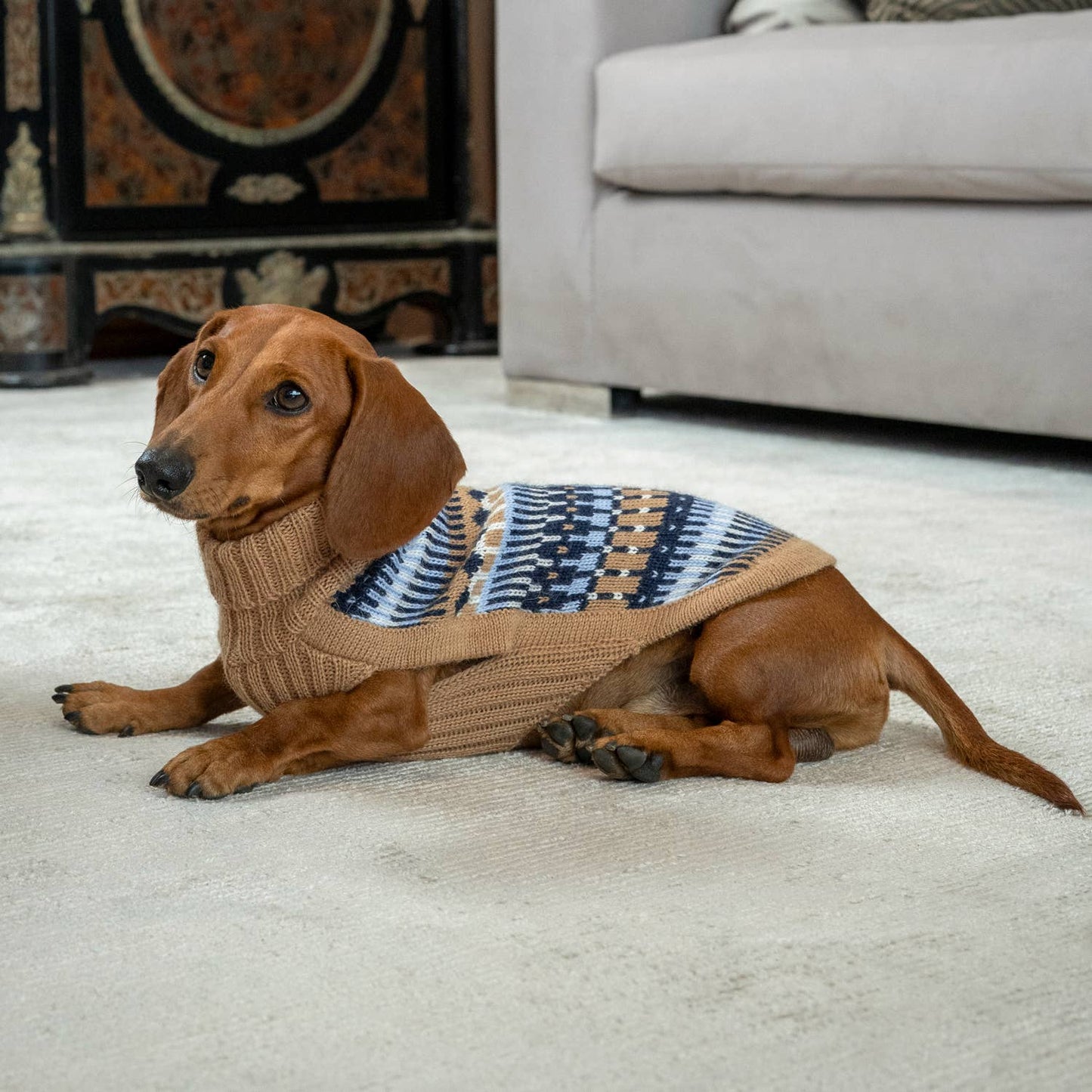 Ice Magic Navy Alpaca Dog Sweater