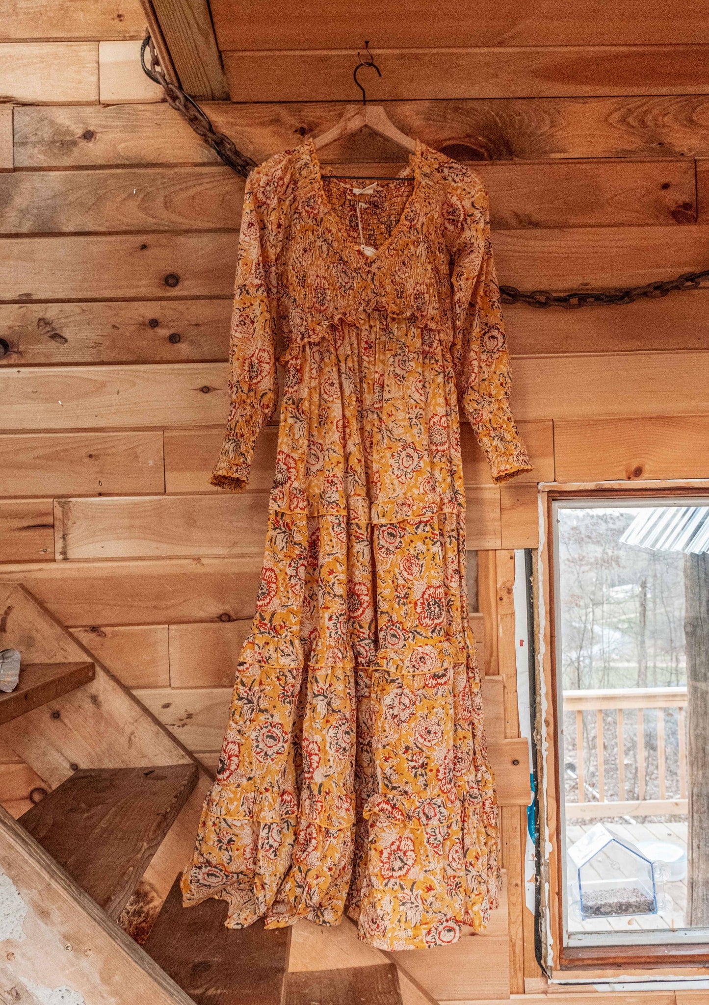 ORGANIC Cotton Block Printed Maxi Dress, Floral EMILIA Dress