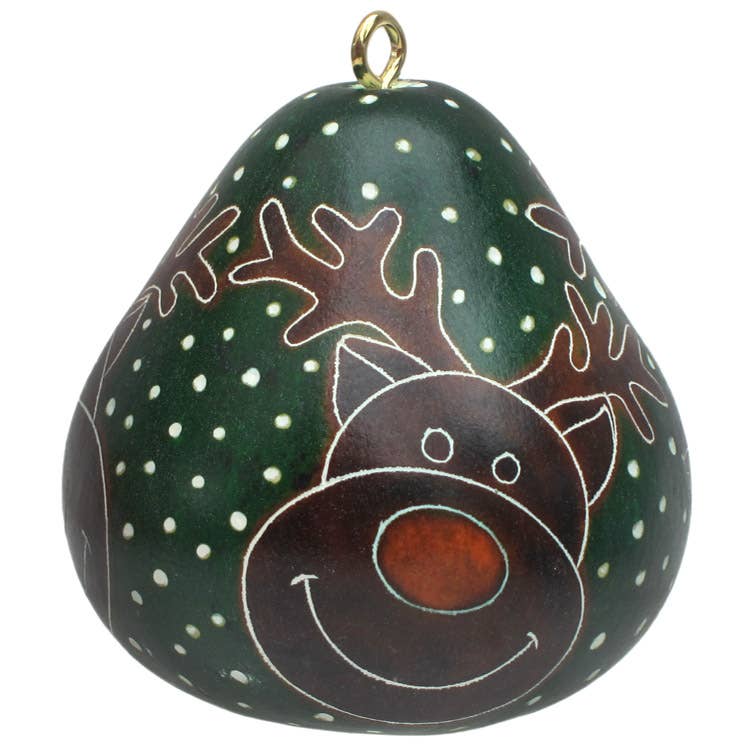 Rudolph Mini Gourd Ornament - Christmas Tree Decoration