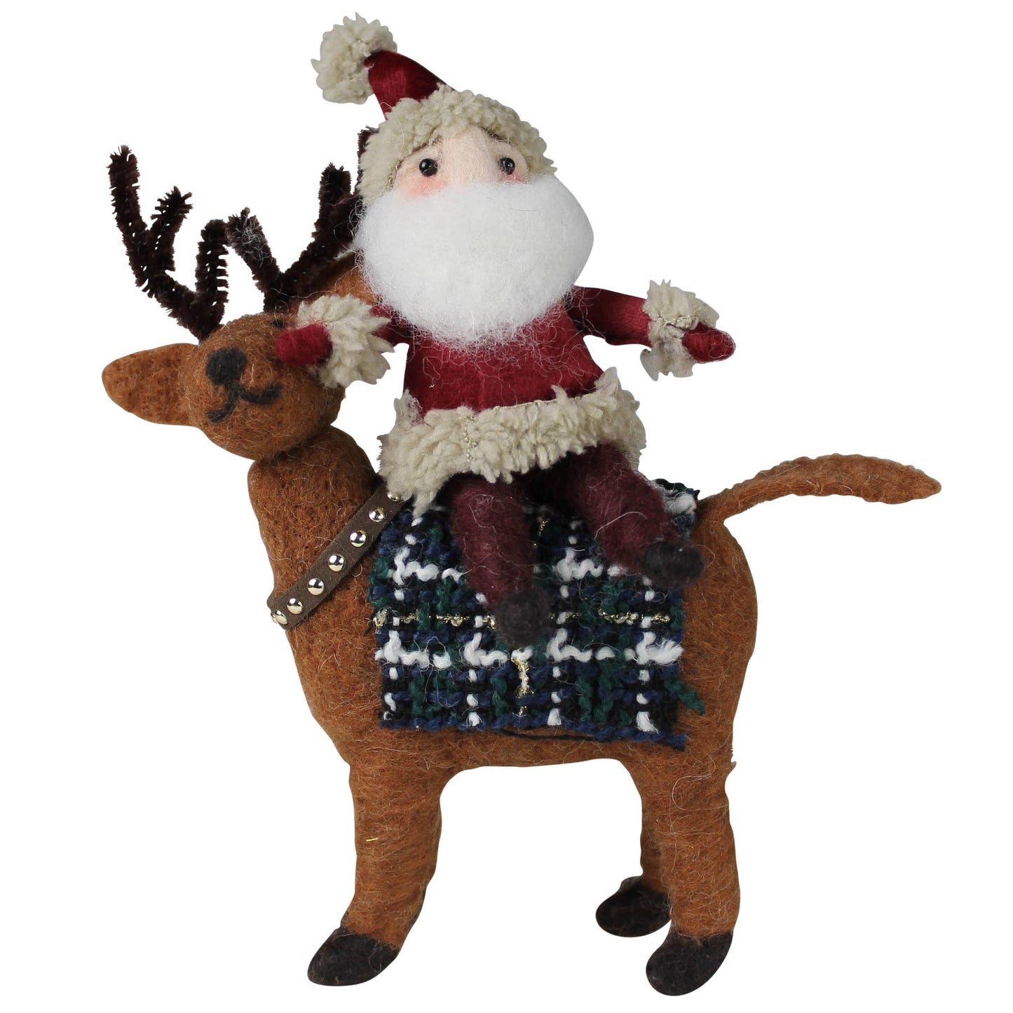 Santa on Deer, Felt - Left