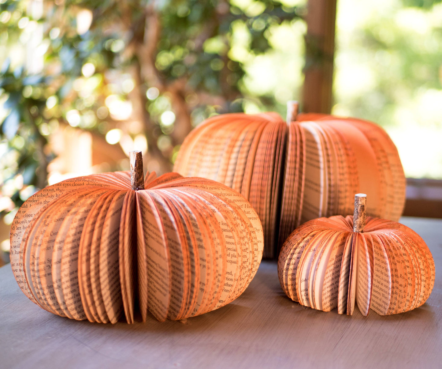 Book Pumpkin Rustic Orange Fall Decor Thanksgiving Halloween