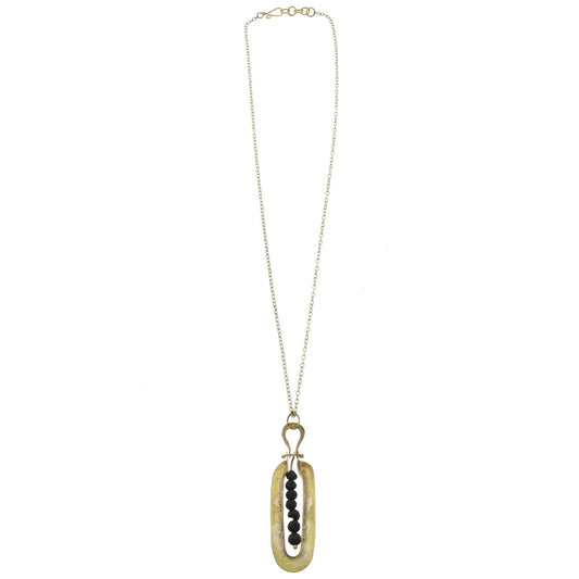 Kona Brass Necklace - Lava Stones