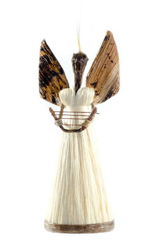 Sisal Angel Song Holiday Ornament