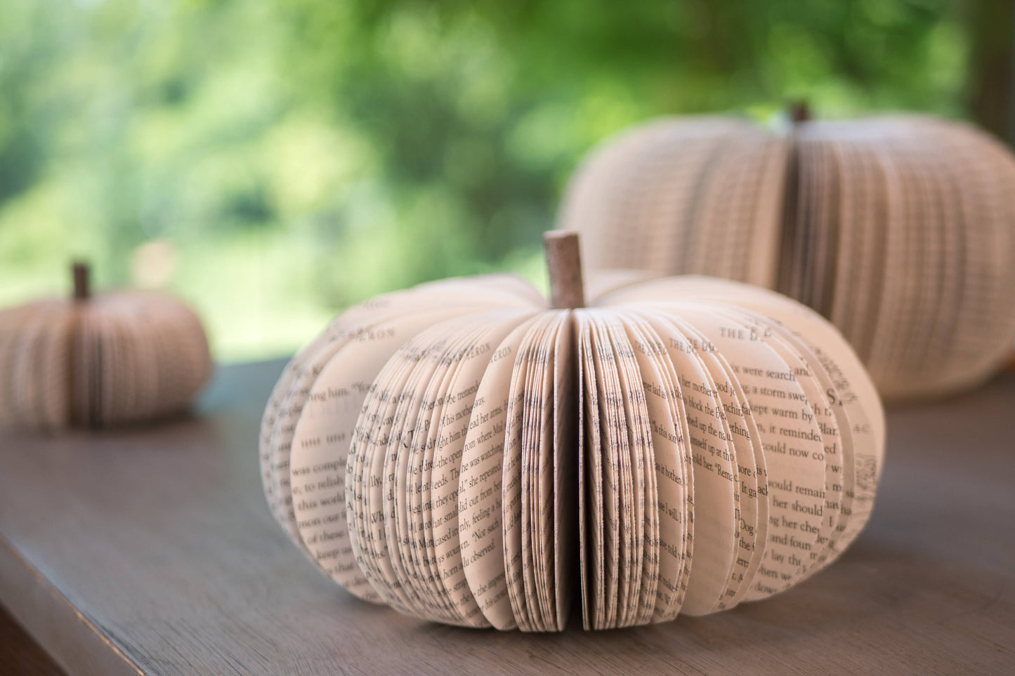 Book Pumpkin, Natural, Fall and Halloween Decor