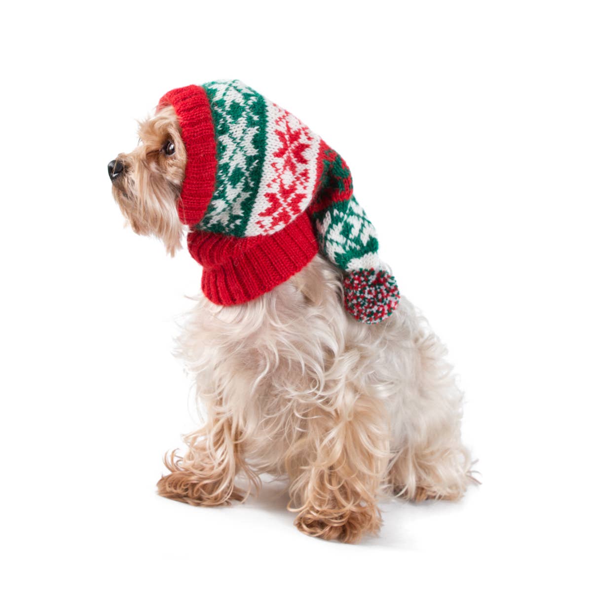 Christmas Snowflakes Red & Green Alpaca Dog Hat