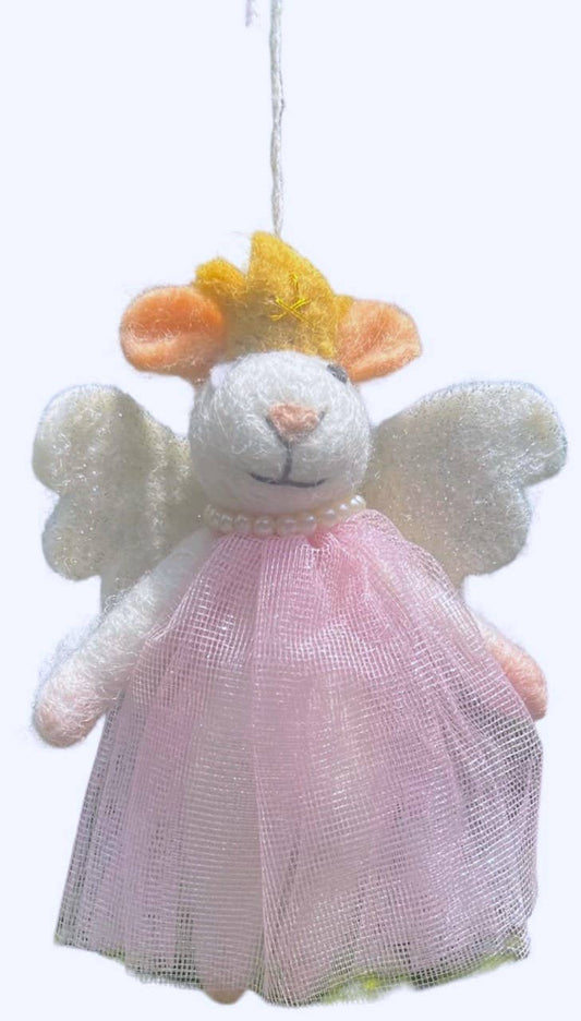 Felt ornament, mice fairy dress