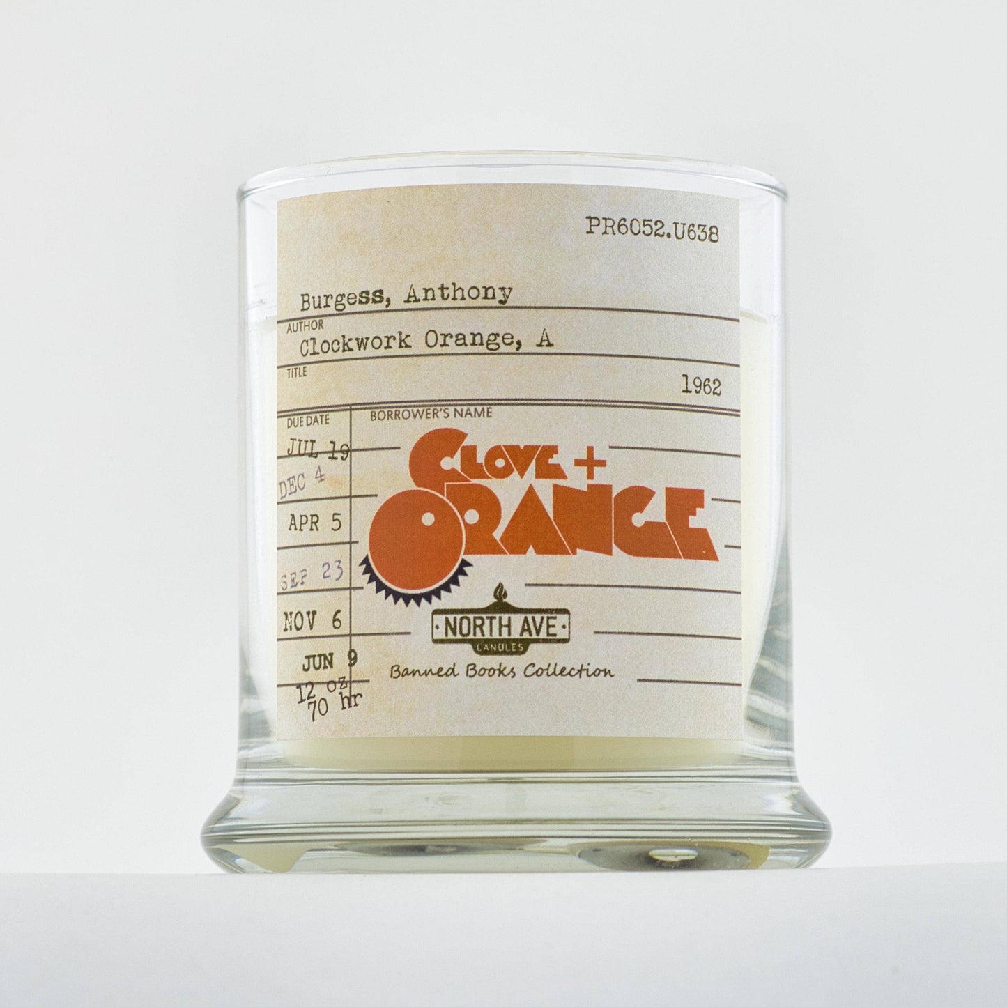 Banned Book Candle / A Clockwork Orange / book themed candle
