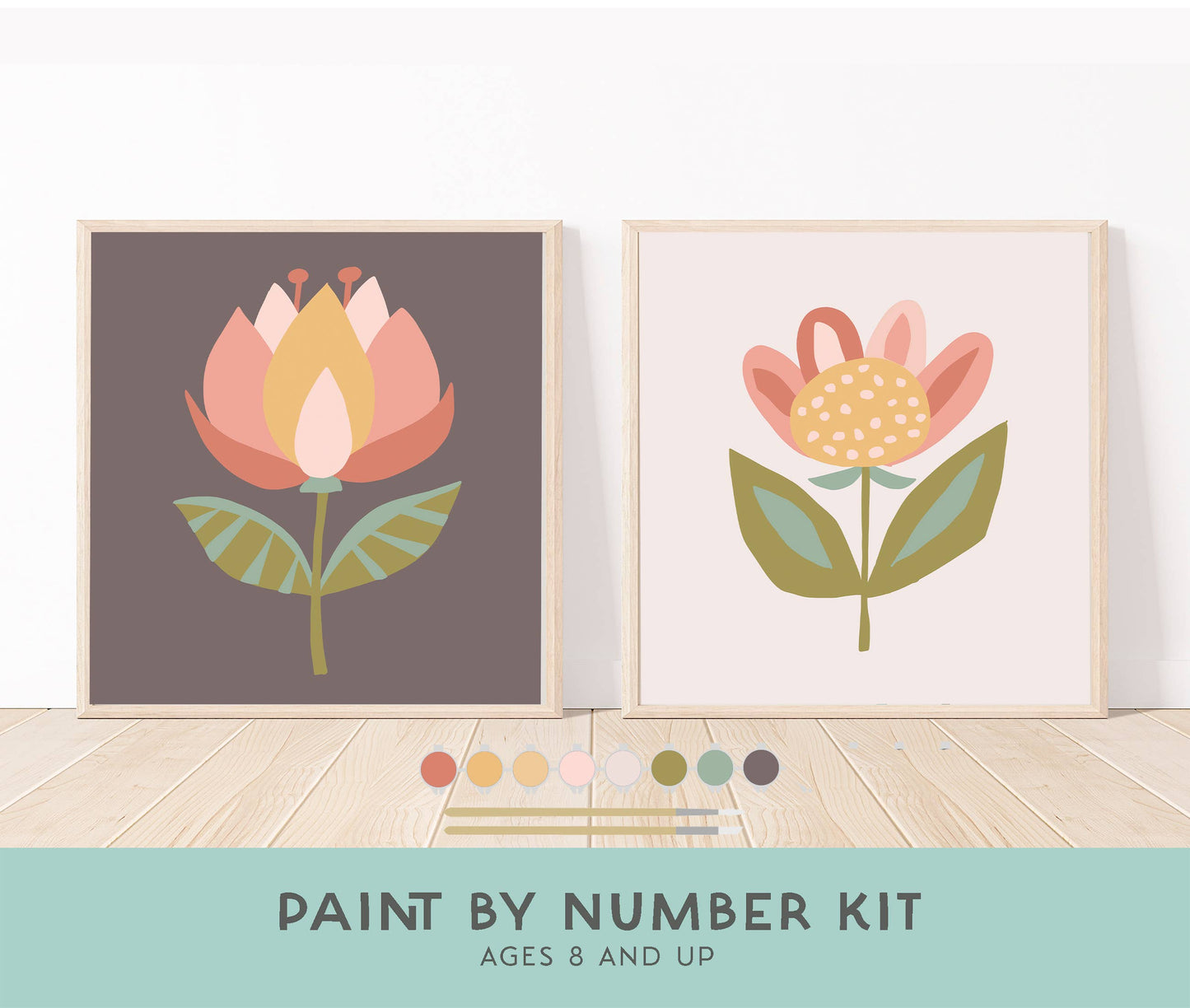 Flowers Paint by Number Kit + Easel for Kids