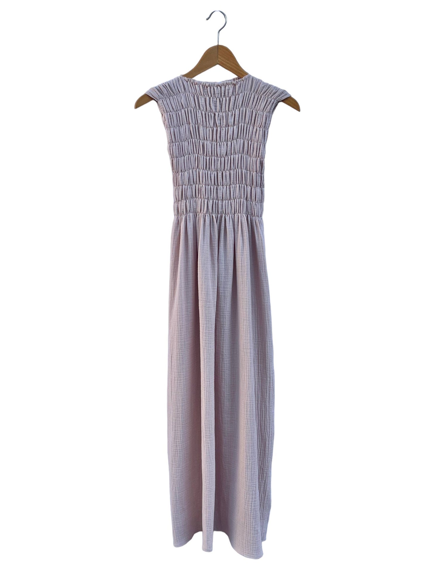 735 ALBER Gathered dress in organic cotton muslin