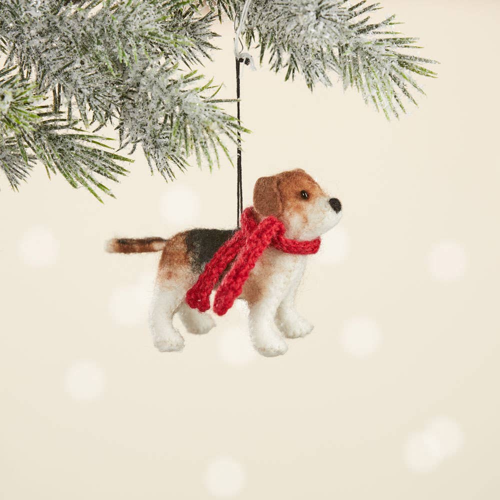 Felted Beagle Ornament