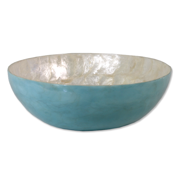 Capiz Shell Bowl | Aqua