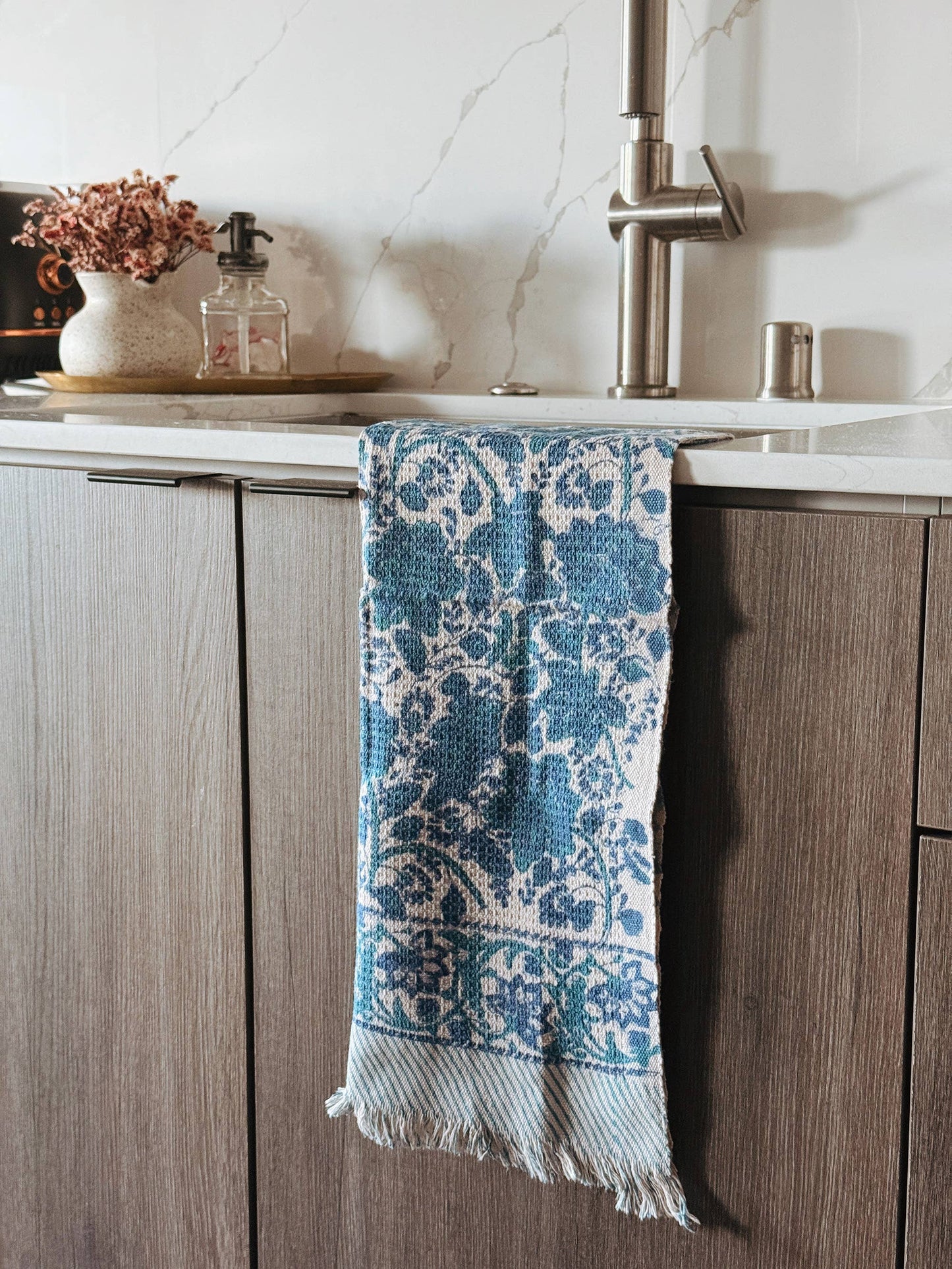 Athena Block Printed Khadi Hand Towels (set of 2)