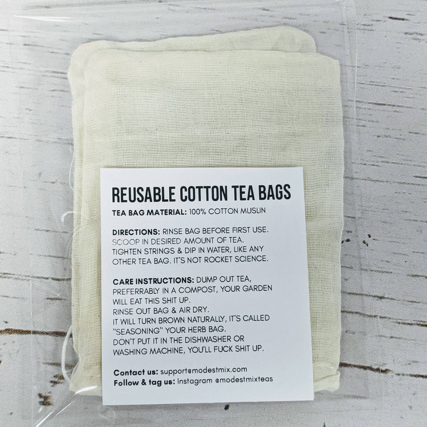 Reusable Cotton Tea Bags - 2 pack