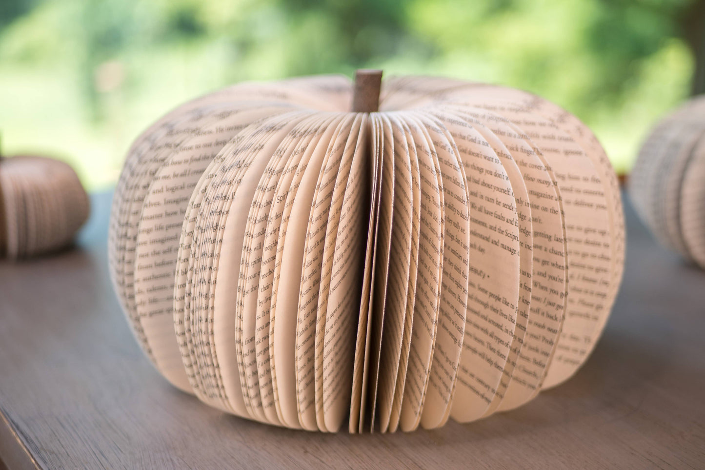 Book Pumpkin, Natural, Fall and Halloween Decor