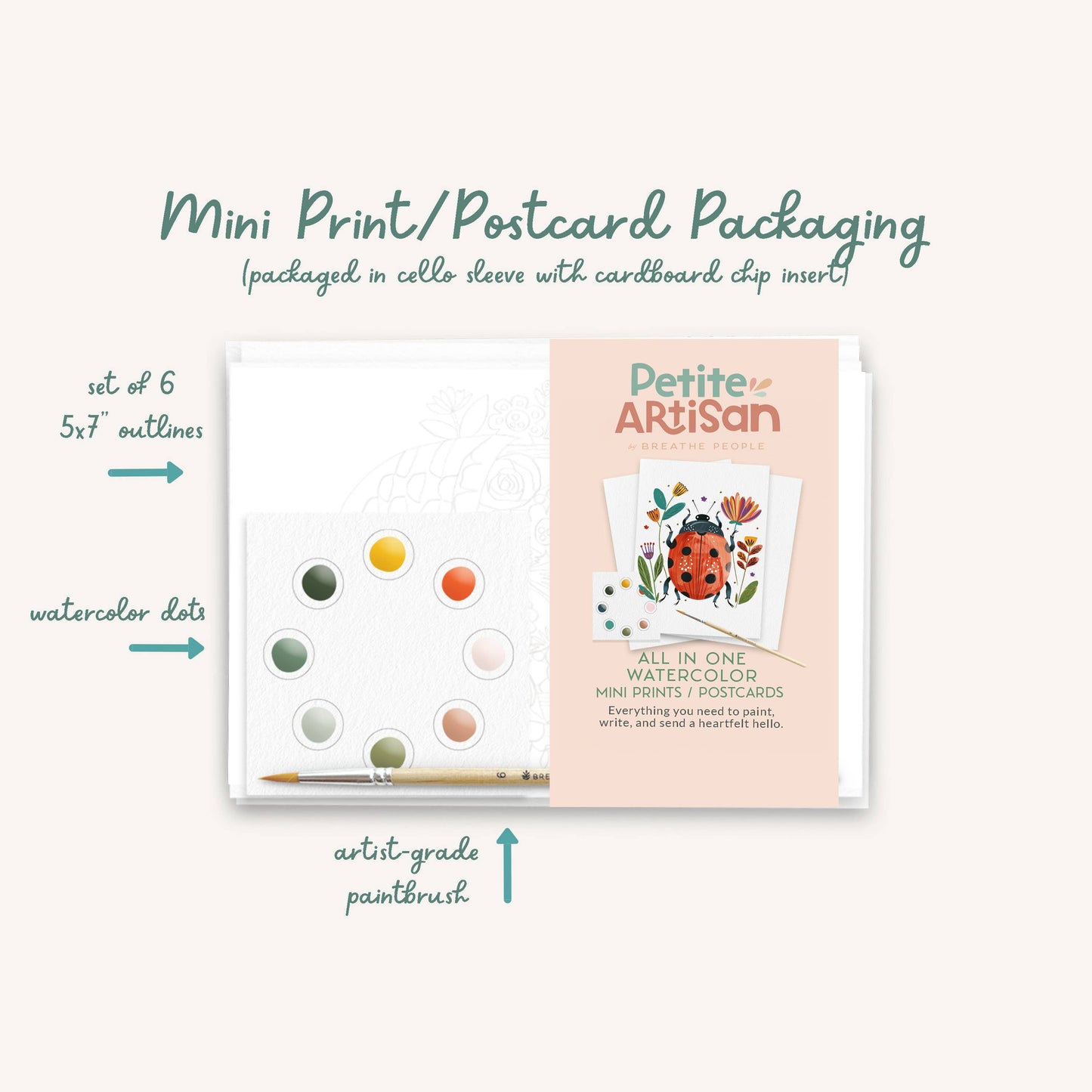 Summer Fun Watercolor Postcard Kit - All in One Set