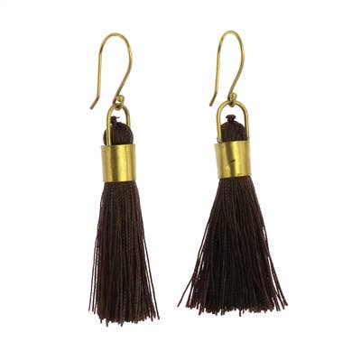 Tassel Earring - Cuff - Eggplant