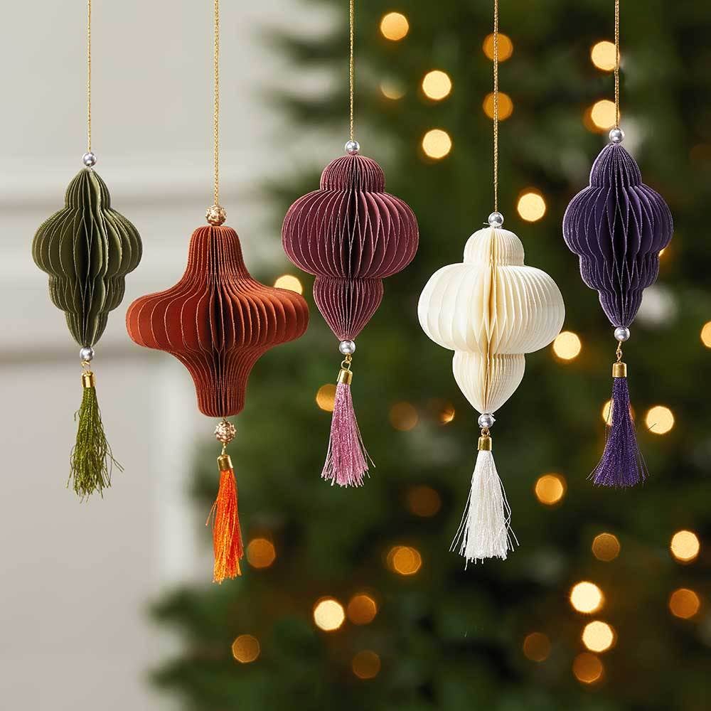 Honeycomb Paper Ornaments - Set of 5