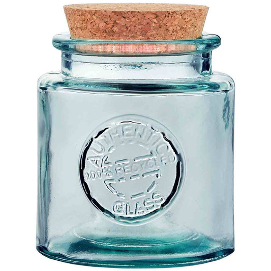16 Oz. Authentic Jar Recycled Glass With Cork