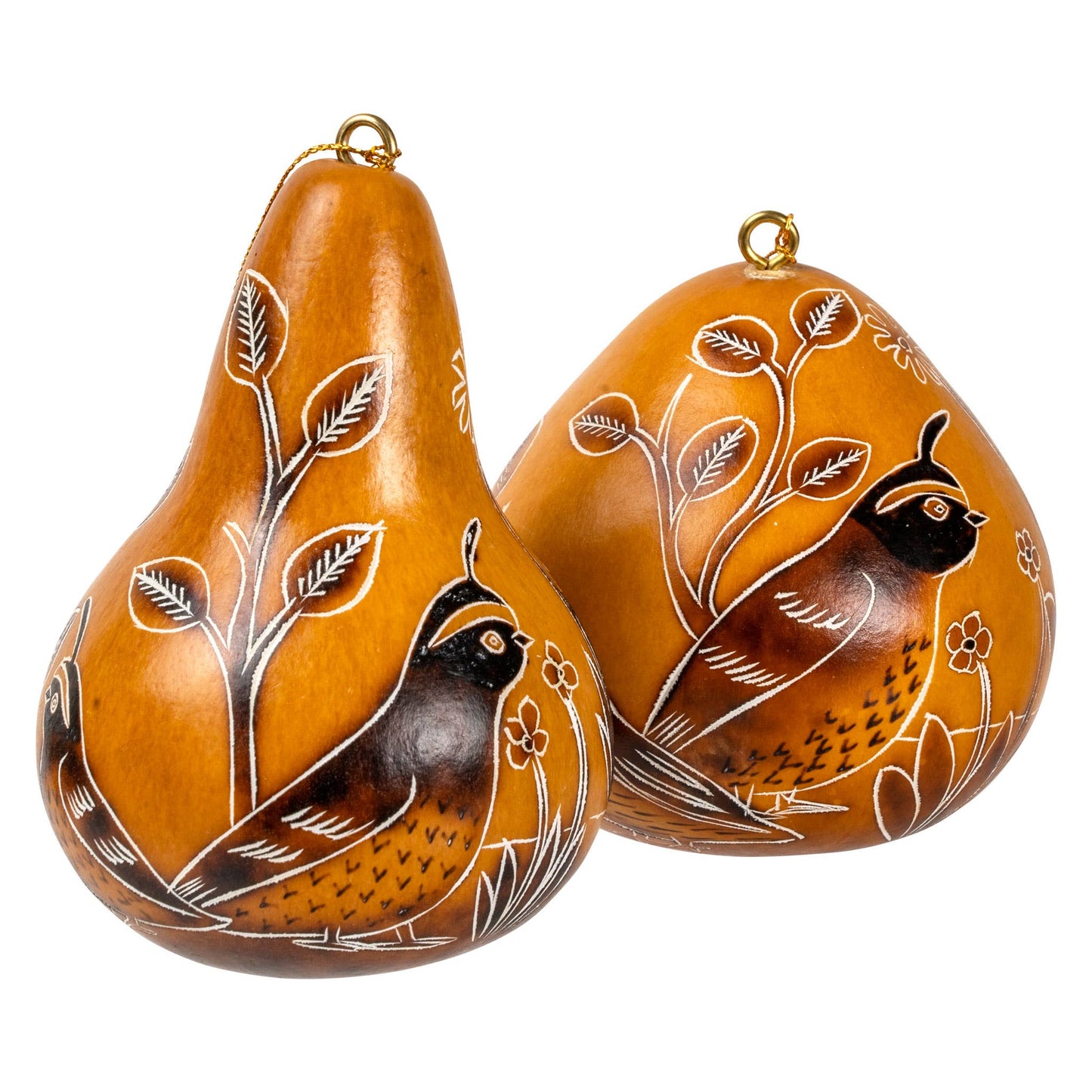 Quail - Gourd Ornament - Nature Inspired