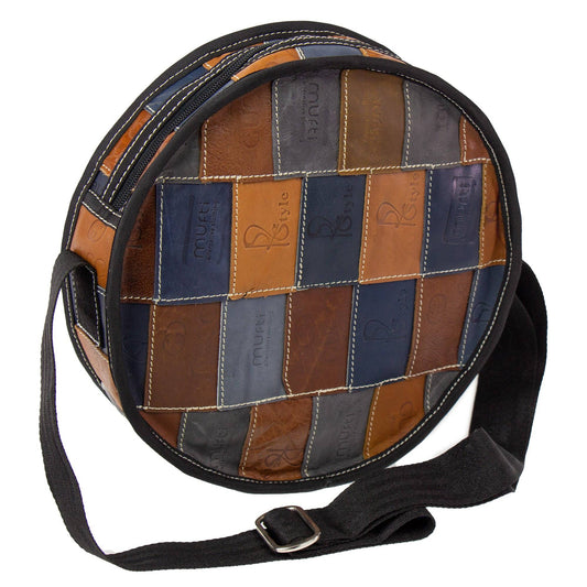 Jean Patch Round Shoulder Bag,  Up-cycled!