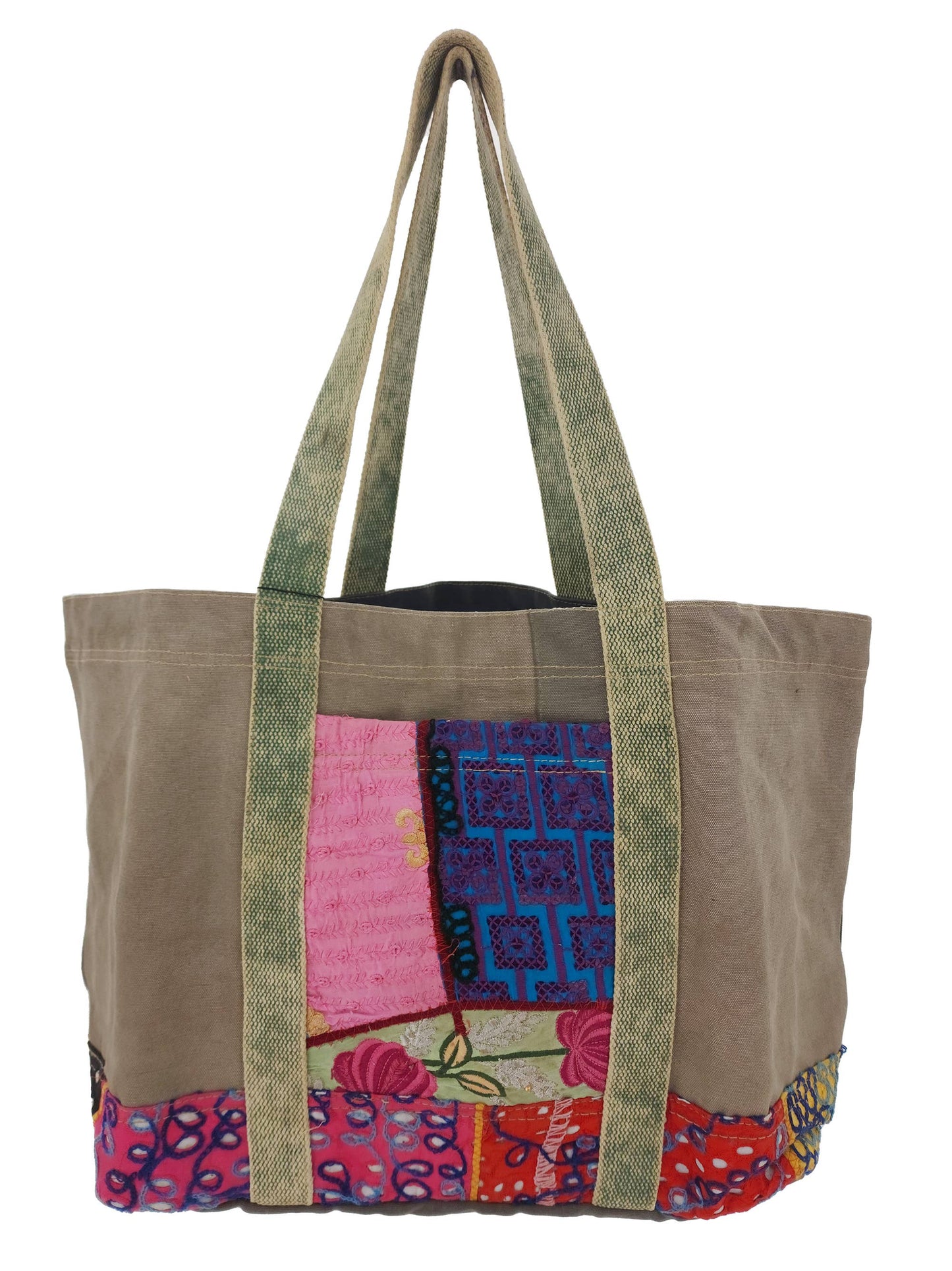 Large Recycled Tent Tote with Vintage Textiles