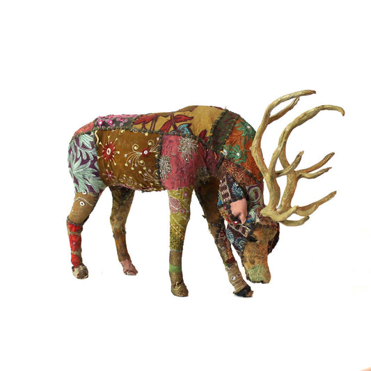 Bavarian Forest Stag Grazing - Lrg - Burgundy