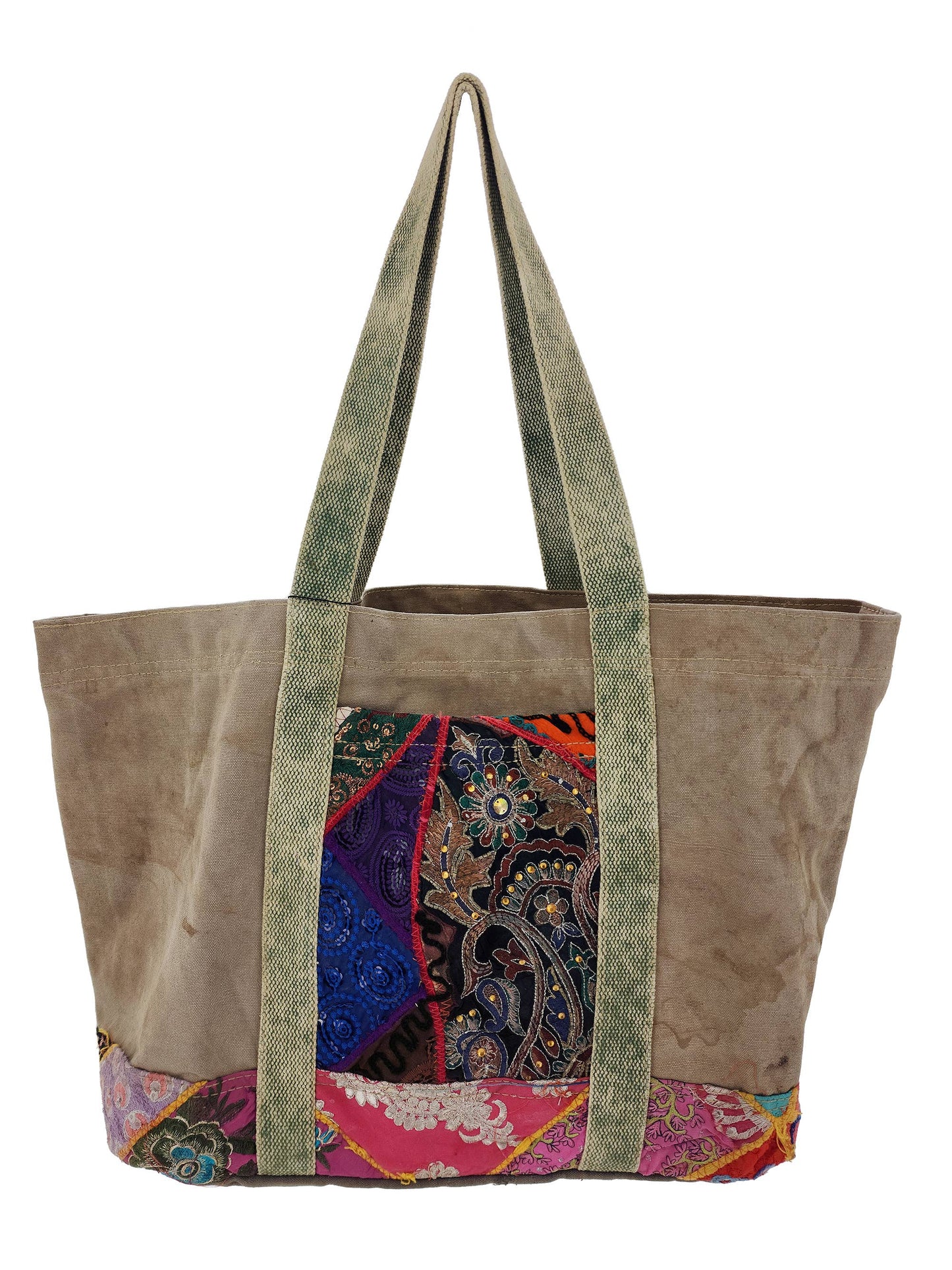 Large Recycled Tent Tote with Vintage Textiles