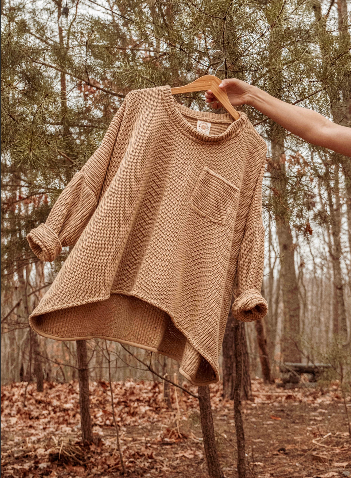 100% Organic Cotton Unisex Pocket Oversized Pullover Sweater