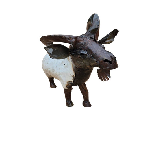 METAL WHITE  LARGE GOAT