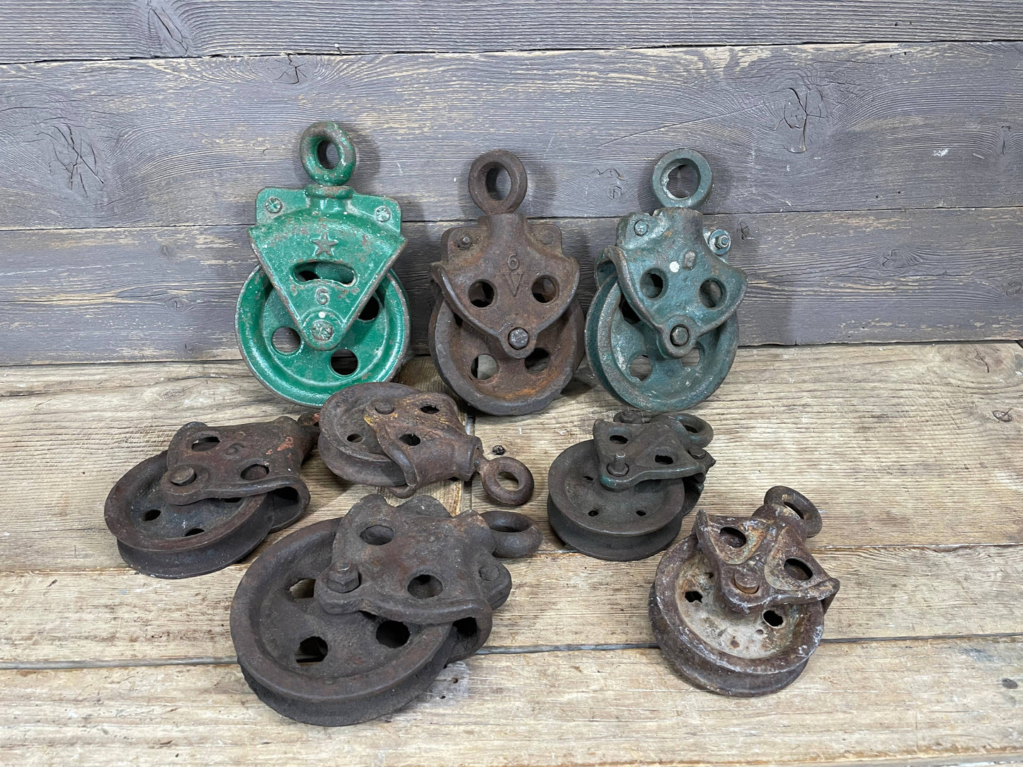 Antique Iron Pulley-Original-Vintage-Metal Iron Pulleys