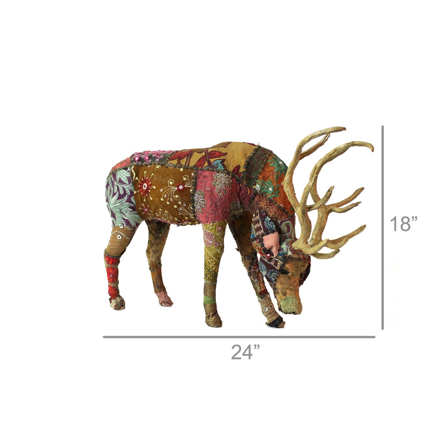 Bavarian Forest Stag Grazing - Lrg - Burgundy